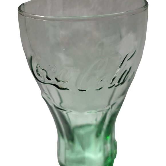 Coca Cola Vintage Green Tint Glass Collectible Drink Glass Cup - Picture 4 of 5